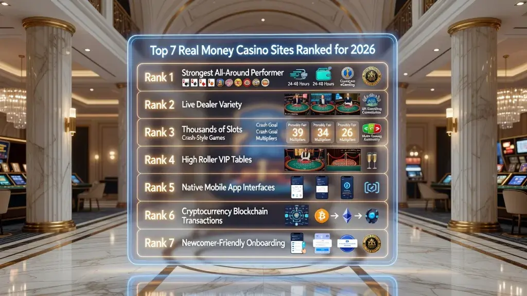 Top 7 Real Money Casino Sites Ranked