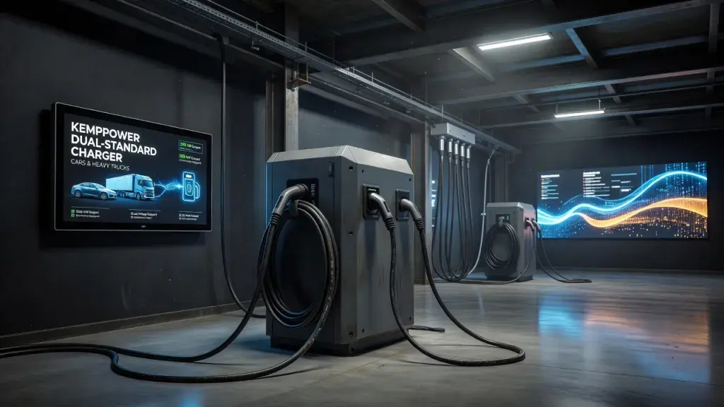 Kempower Debuts Dual-Standard Charger for Cars and Heavy Trucks