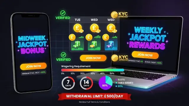 Midweek Jackpot Promotion: How to Claim Your Midweek Jackpot Bonus, Weekly Bonus Rewards, and Review the Full Terms & Conditions